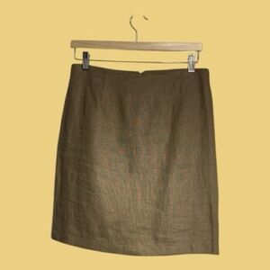 Vintage European Collection 18” Knee Length 100% Linen Pencil Skirt Size 9